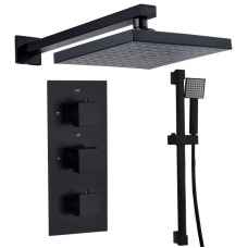 Raffa Black Thermostatic Shower and Kit